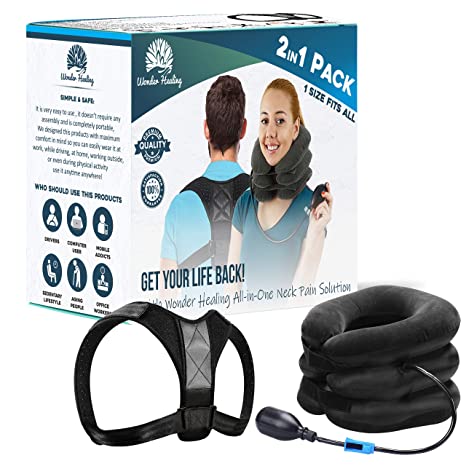 Posture Corrector and Neck Traction, Helps for Neck and Back Pain and for Better Posture, by Wonder healing - wonderlivingus