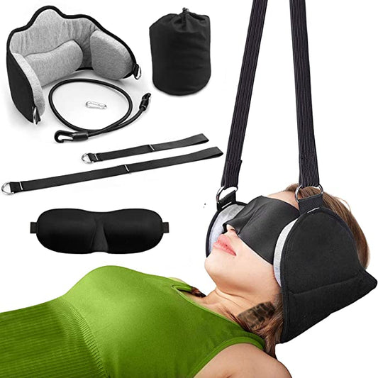 Head Hammock, for Neck Pain Relief and Physical Therapy, Relieves Stress, Headaches and Neck Support, Cervical Traction Device for Neck and Shoulder Pain, with Eye Mask, - wonderlivingus