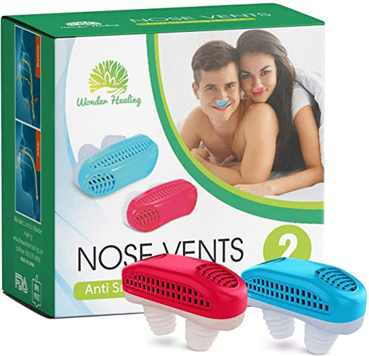 Anti snoring Device 2 Pack Nose Vent Plugs, snoring Solution - Ease Breathing - Anti snoring - Advanced Design - Reusable - no Side Effects - wonderlivingus